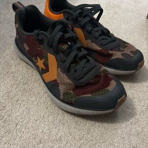 Converse Men's Camouflage Sneakers - Black, Brown, and Orange